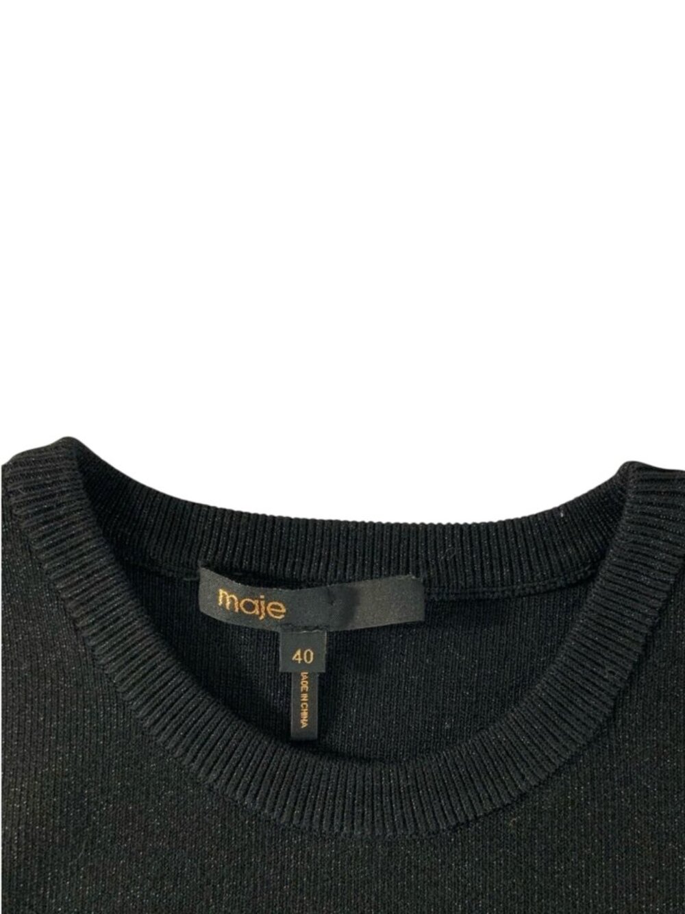 Maje Open Waist Mesh Dress 40 US L Noir Metallic Cutout - Picture 6 of 15
